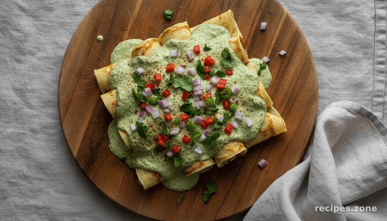 French Inspired Poblano Crepe ‘Enchiladas’