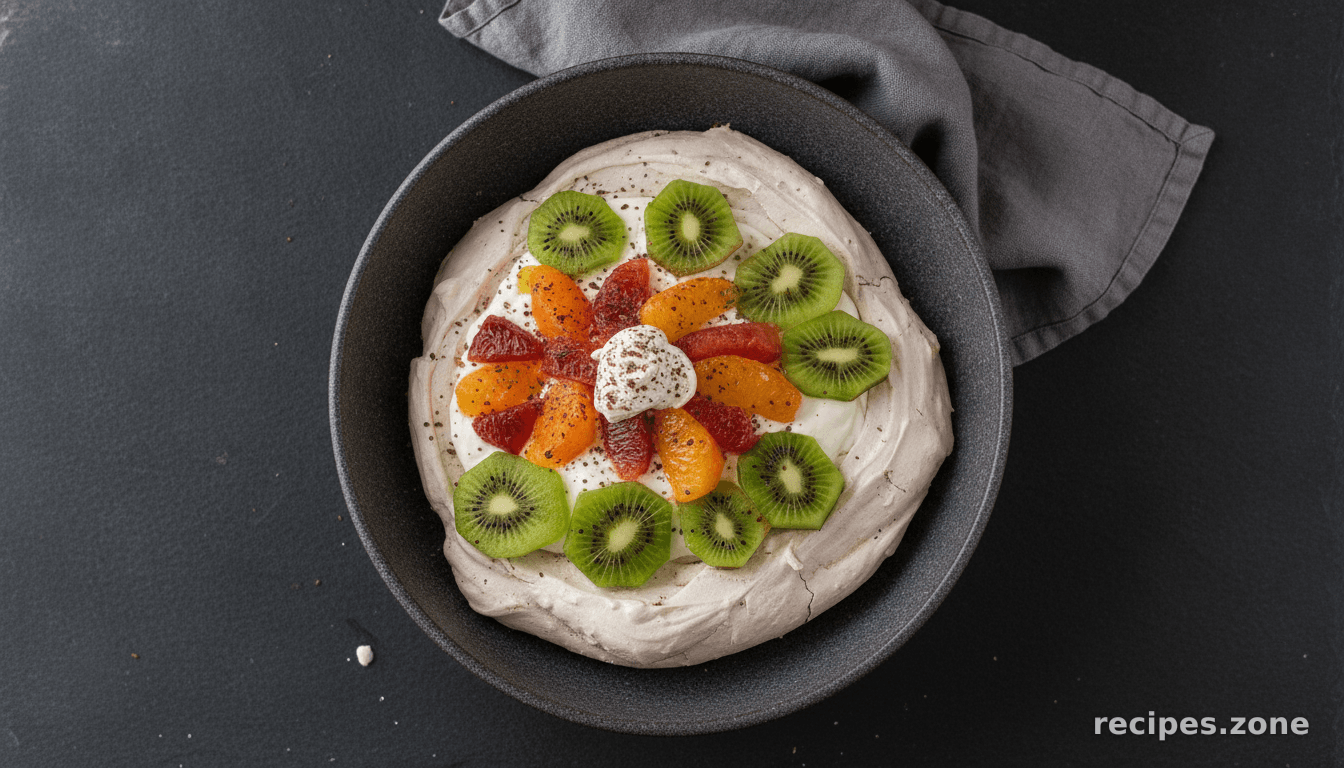 Chocolate Pavlova with Winter Fruit