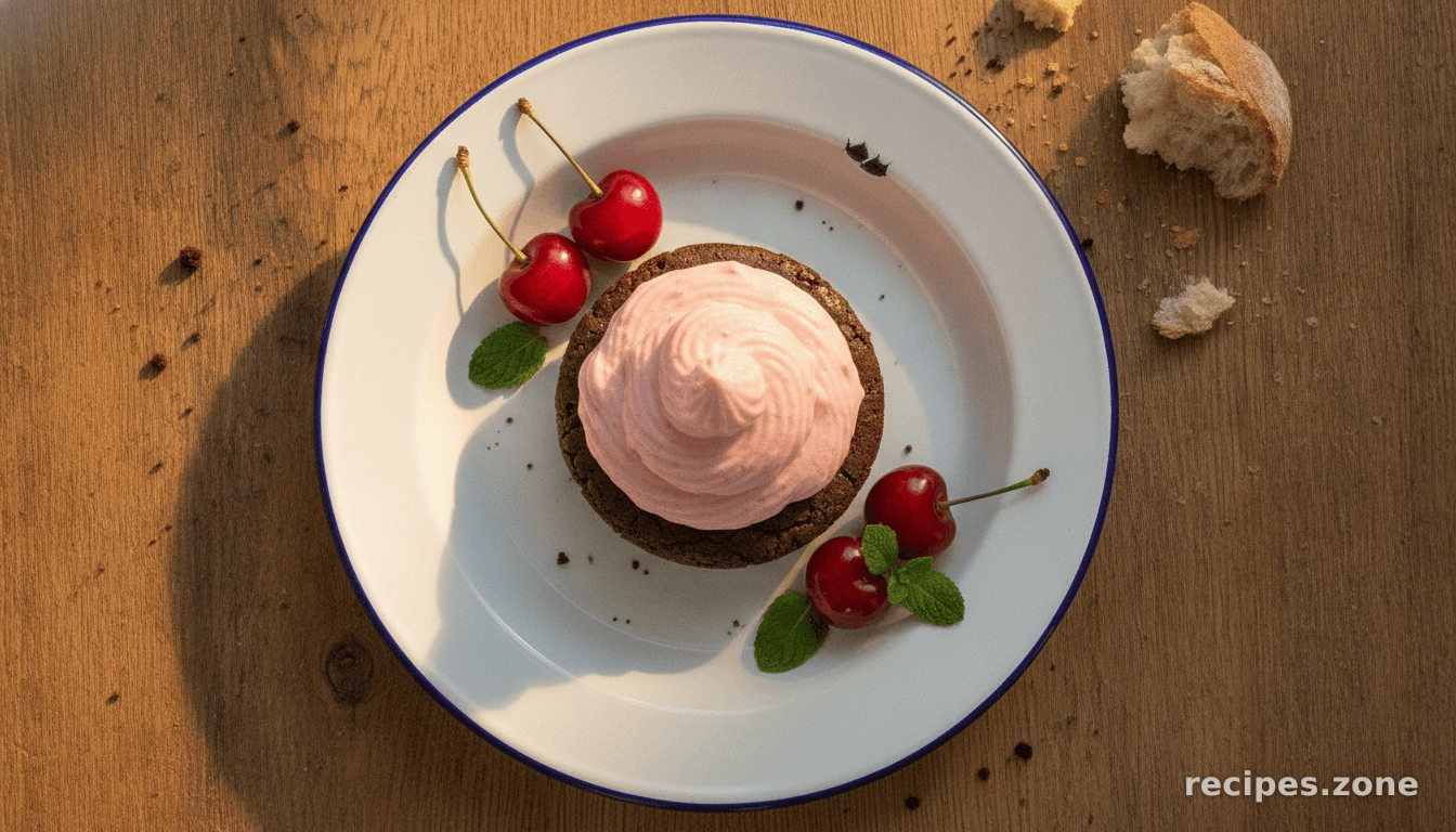 Fudge Brownie Bites With Cherry Mousse