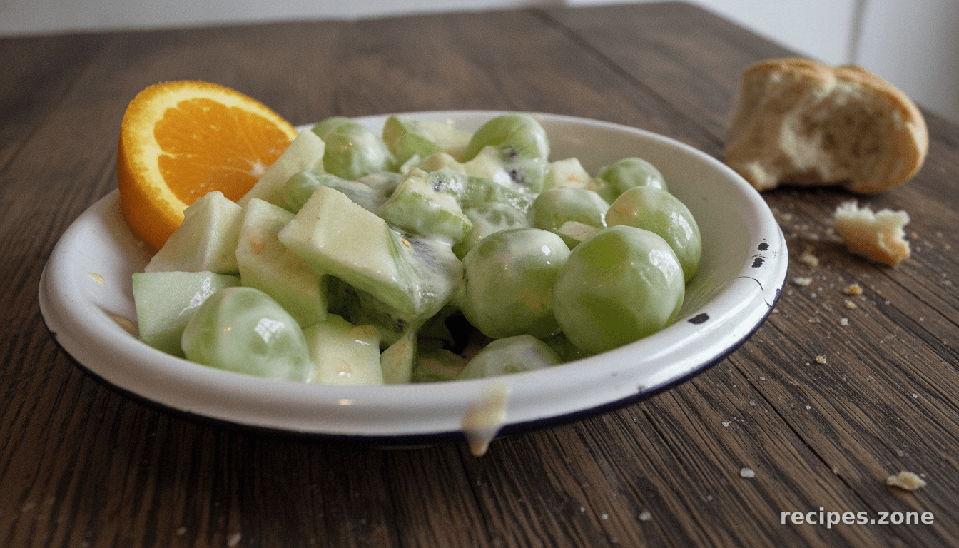 Green Fruit Salad with Orange Yogurt Dressing