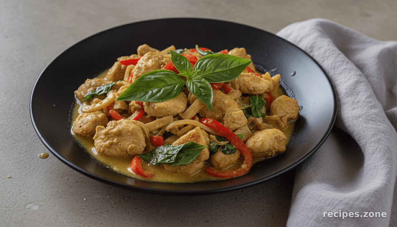 Thai Basil Chicken With Green Curry