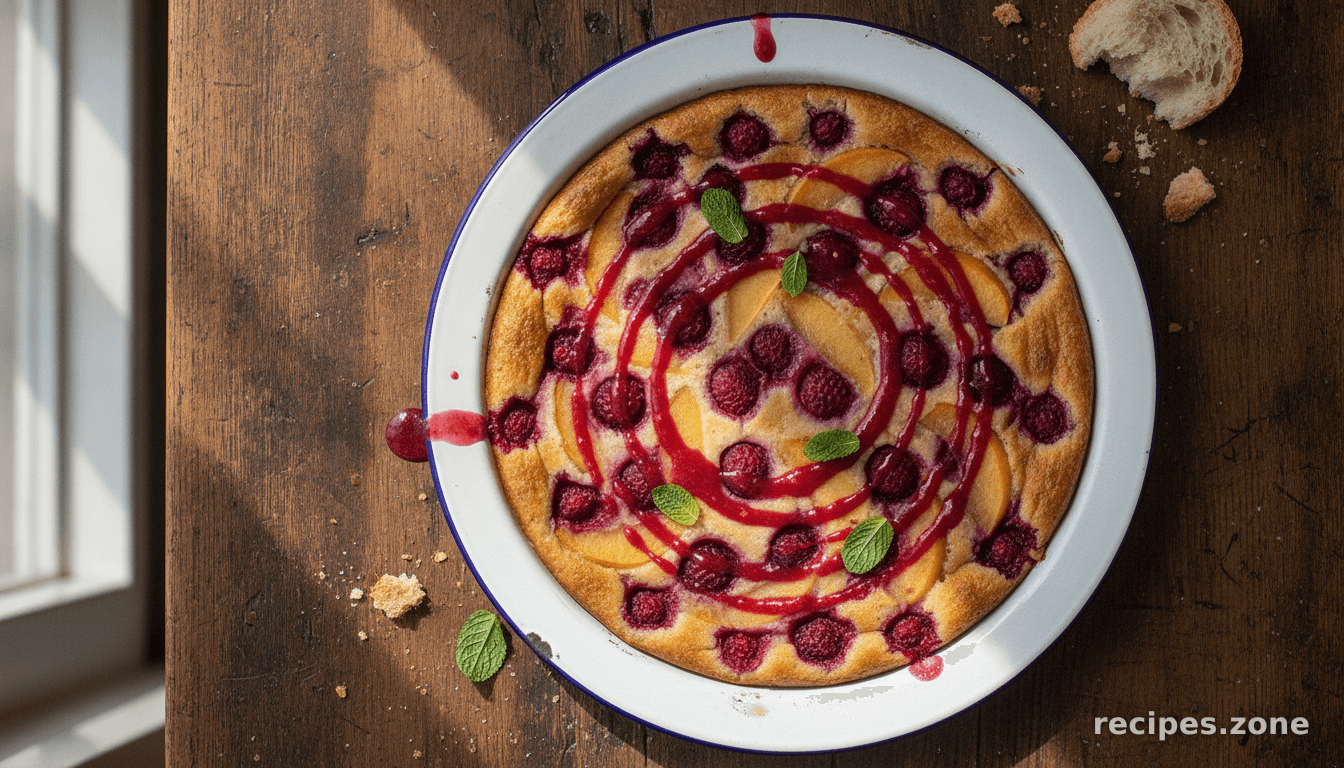 Peach Melba Clafoutis