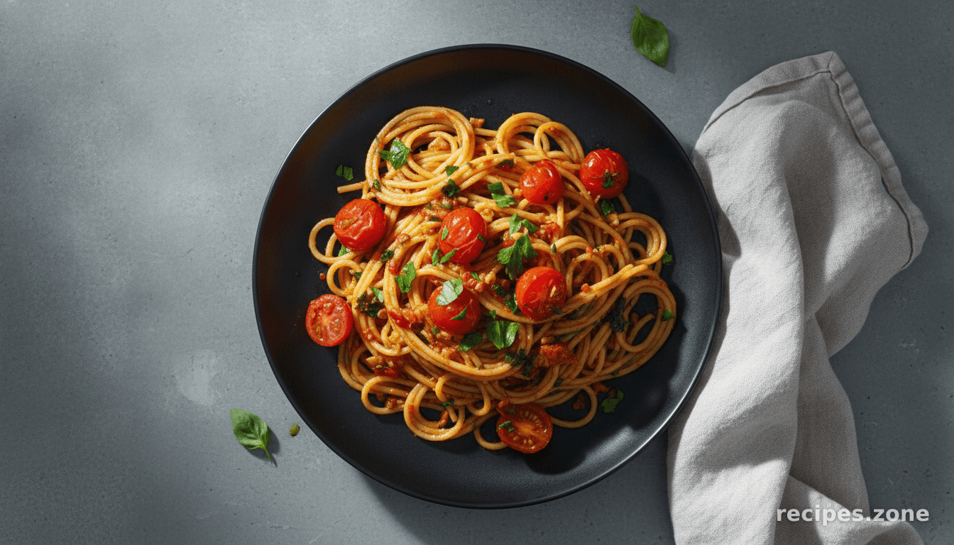 Sweet, Spicy Cherry Tomato Pasta
