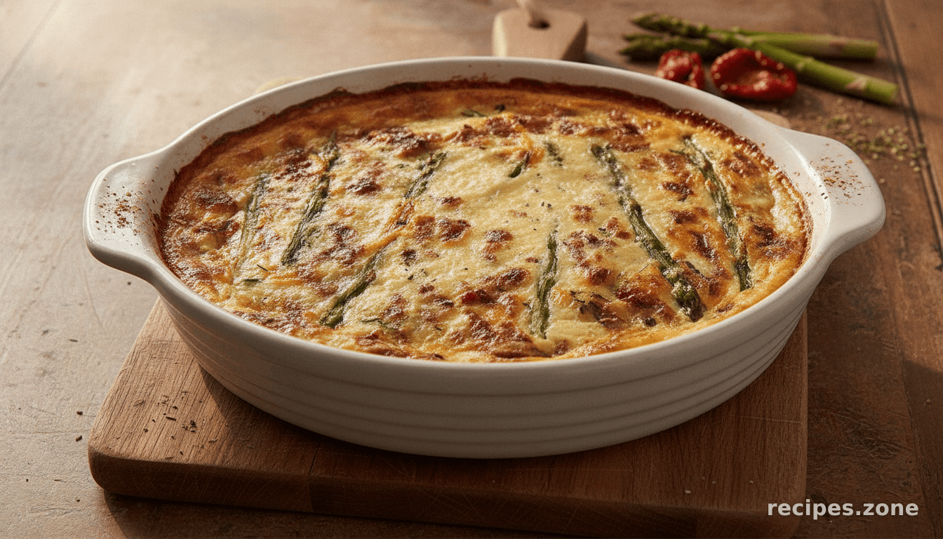Baked Eggs With Asparagus and Sun Dried Tomatoes