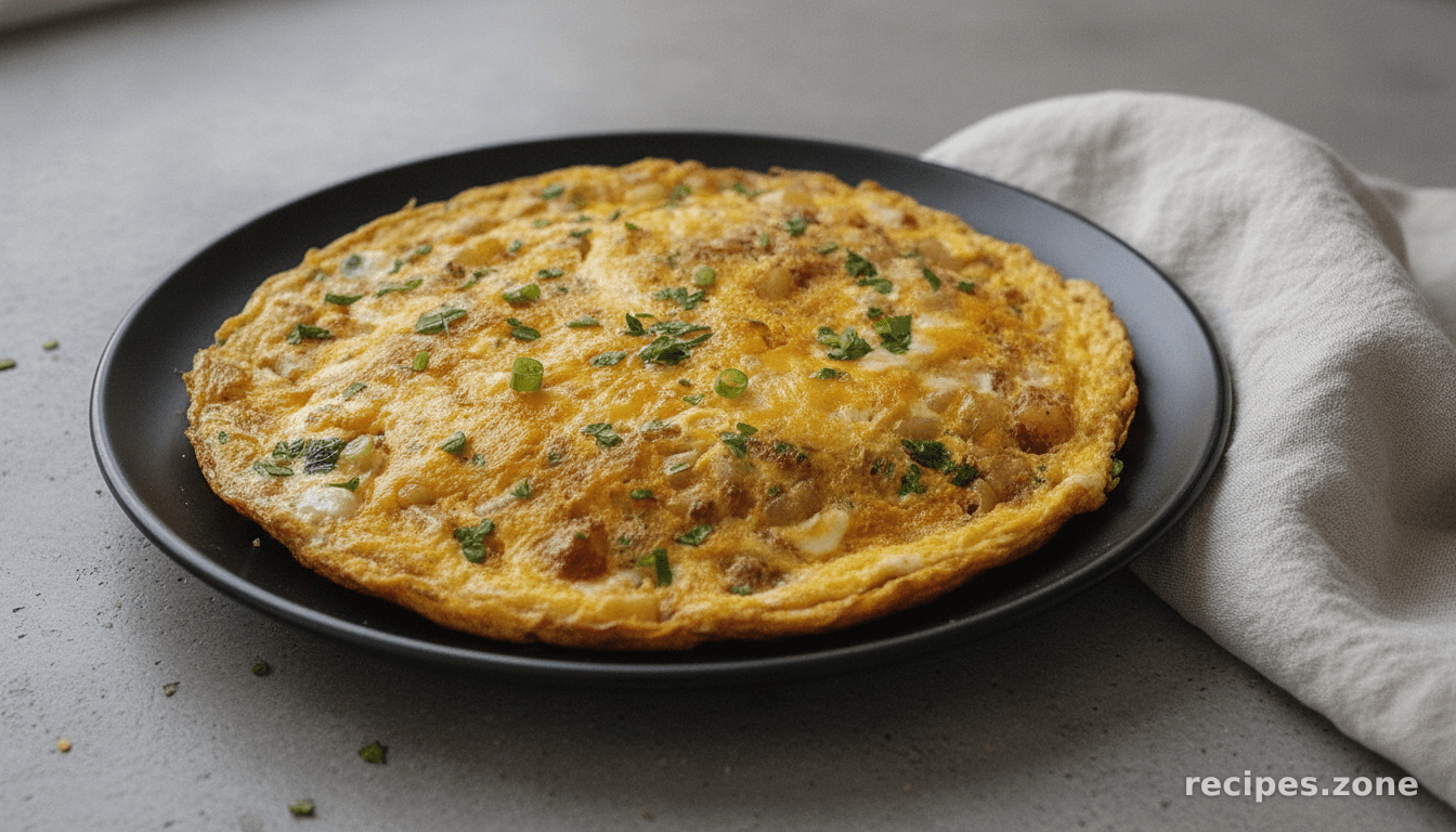 Chorizo, potato & cheese omelette