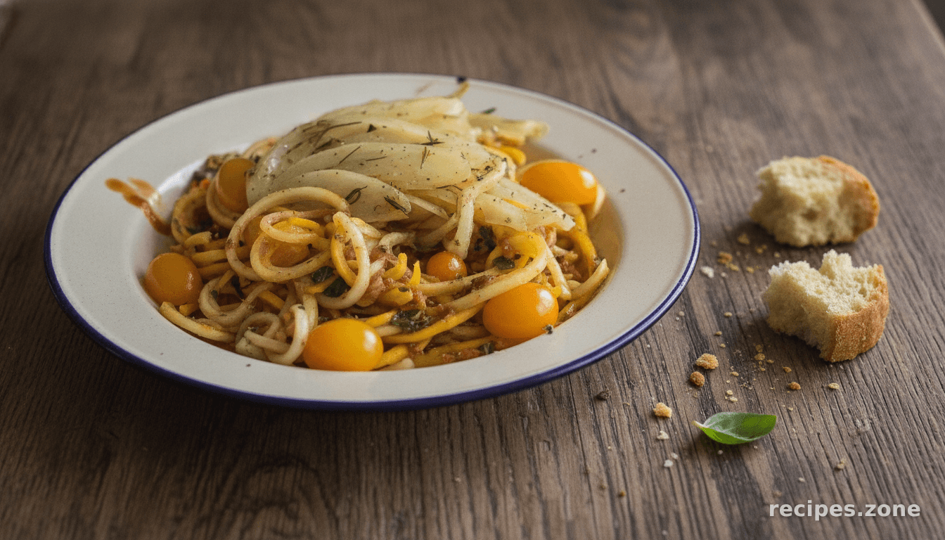 Yellow Squash Noodles with Tomato Basil Sauce