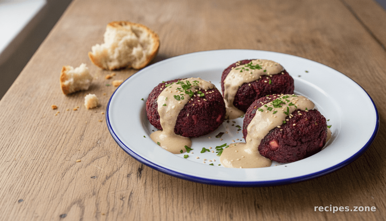 Beet and Cashew Croquettes With Tahini Sauce