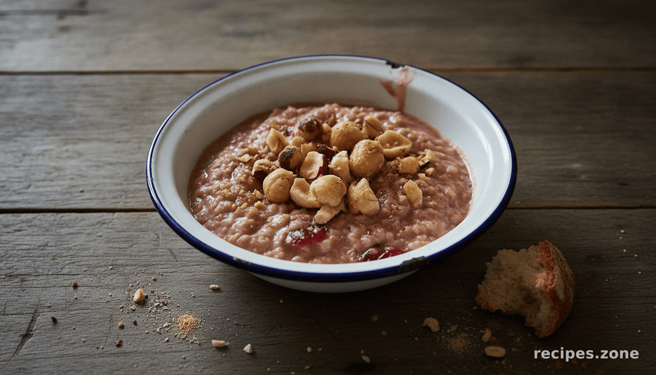 Cranberry-Ginger Oatmeal With Toasted Hazelnuts