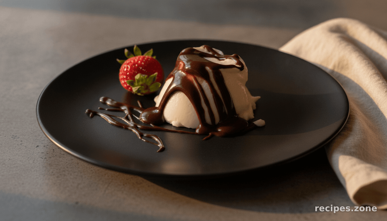 Vanilla Panna Cotta with Chocolate Ganache