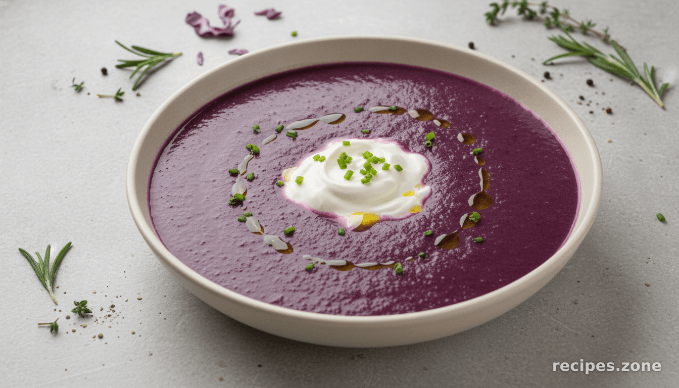 Cream of red cabbage soup