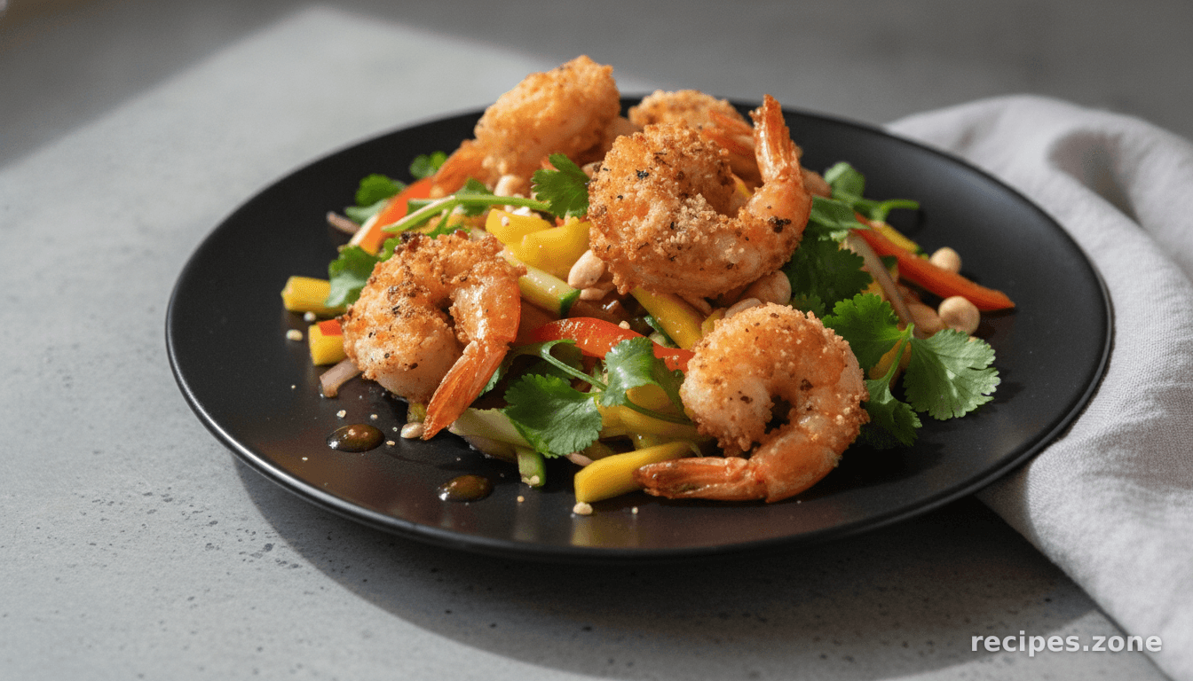 Almond Crusted Shrimp and Mango Salad