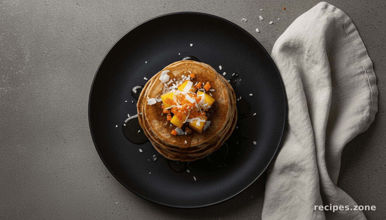 Peach Carrot Coconut Vegan Pancake