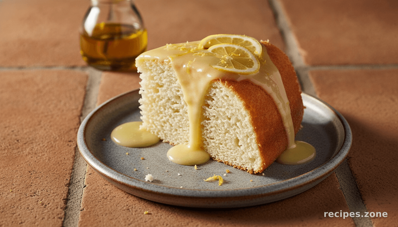 Angel Food Cake With Lemon Icing