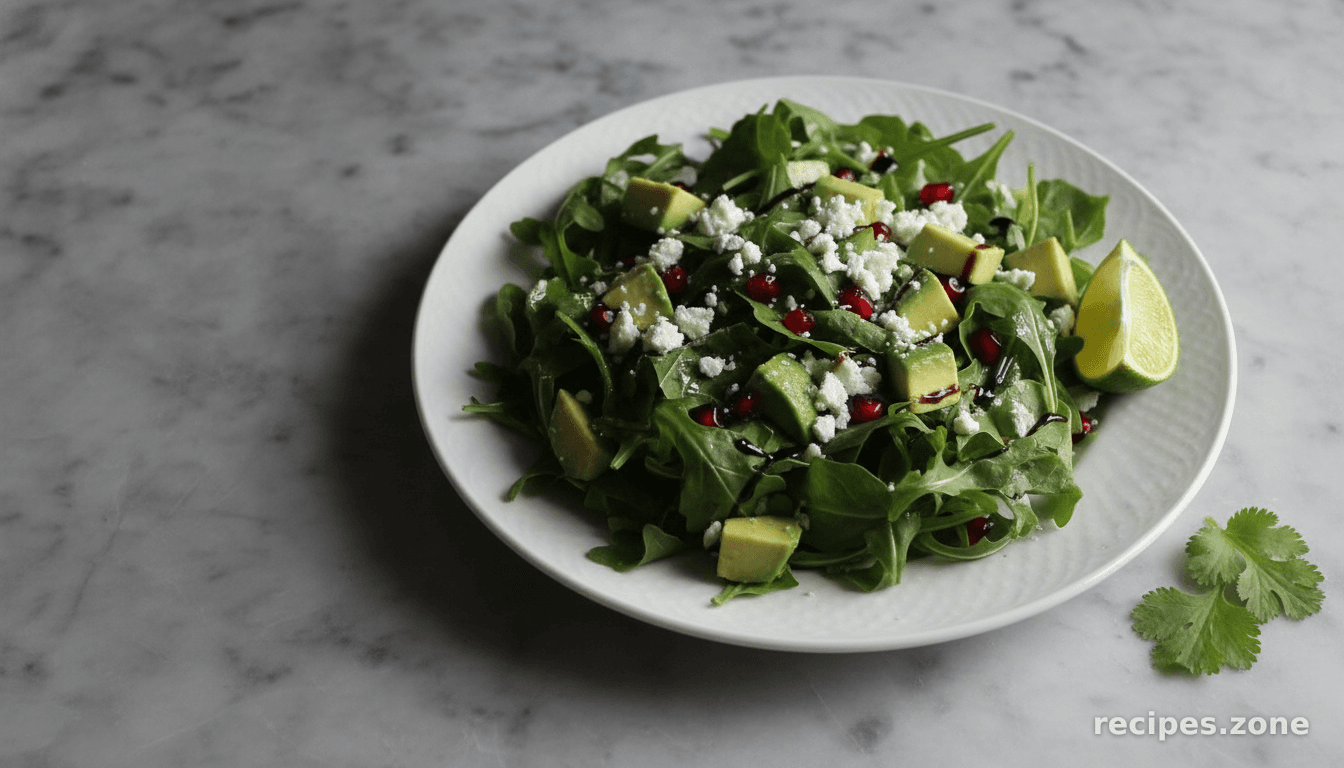 Arugula Salad With Pomegranate, Avocado and Goat Cheese