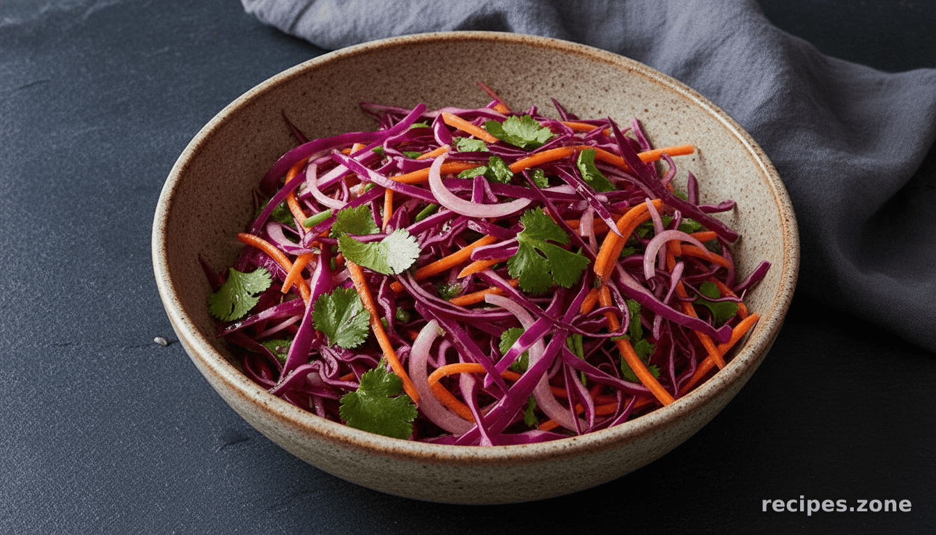 Tangy carrot, cabbage & onion salad