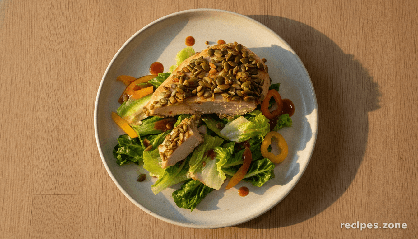 Pepita Crusted Chicken Salad With Sweet Adobo Vinaigrette