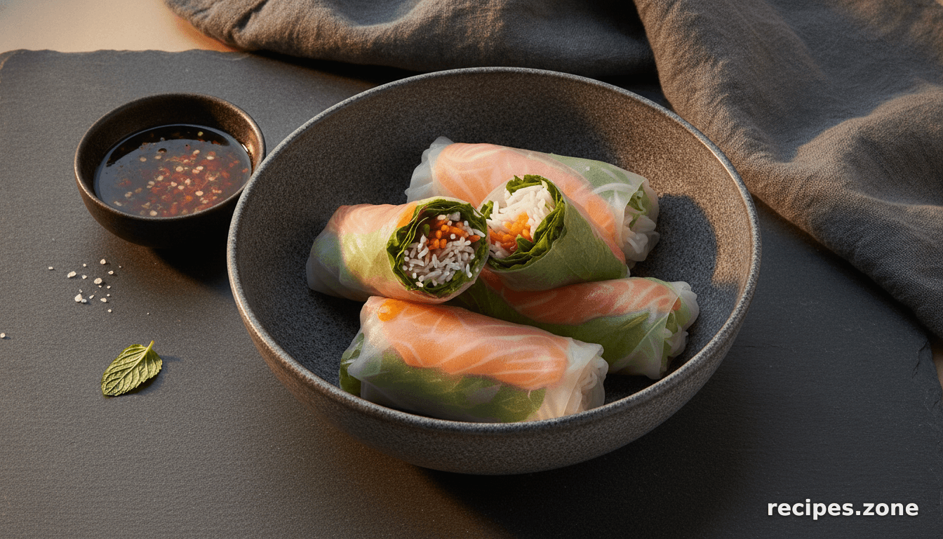 Salmon noodle wraps