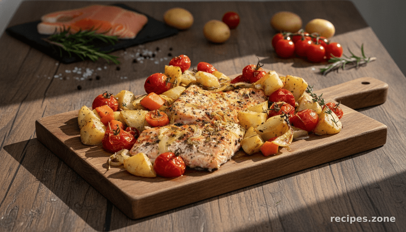 Salmon with roasted vegetables
