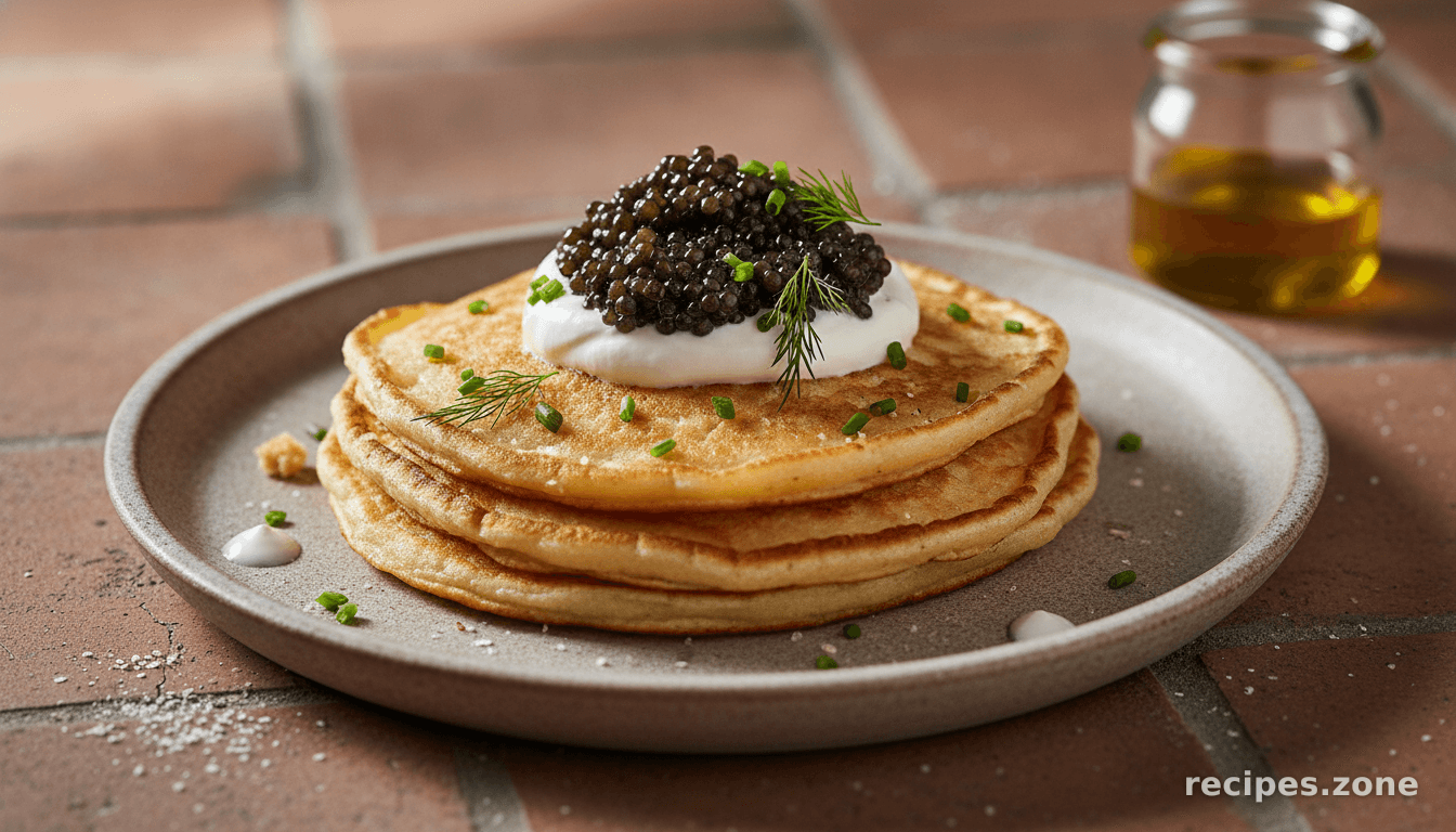 Sterling Cooper Blini with Caviar