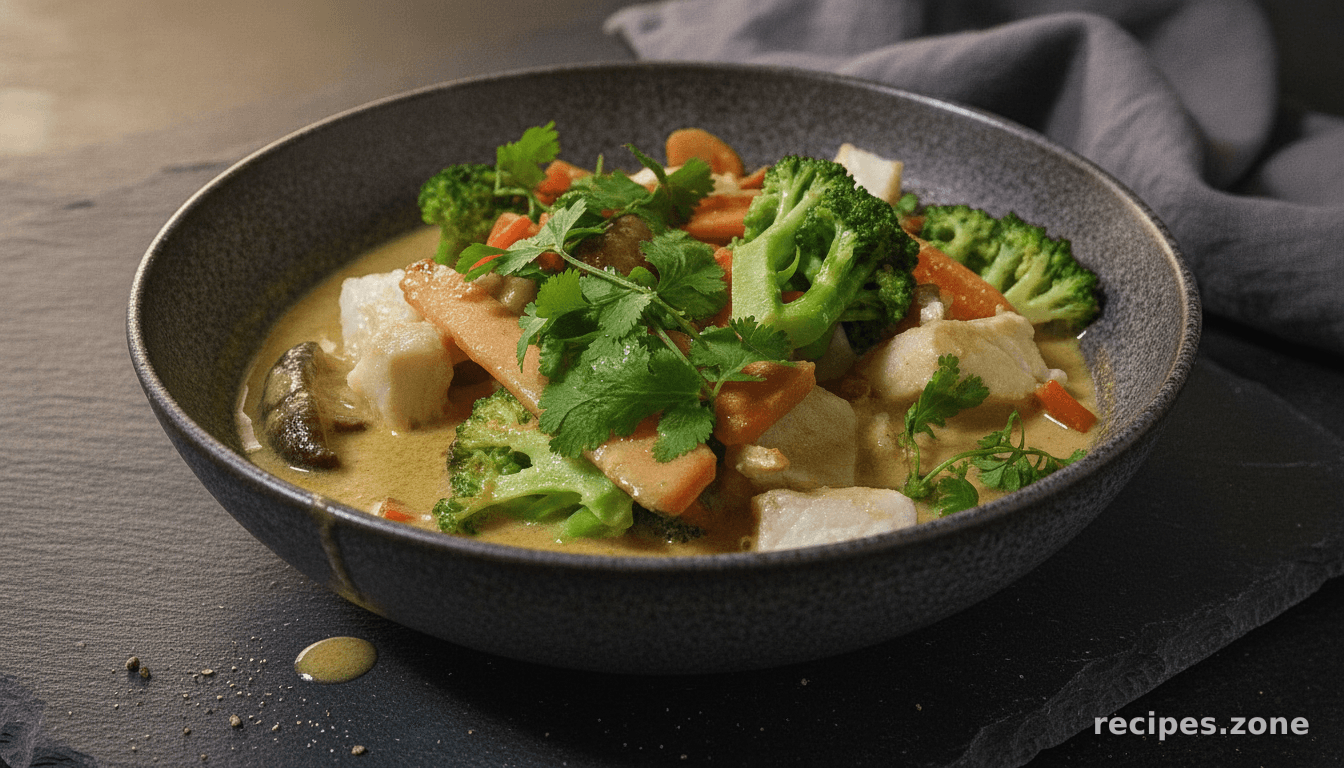 Halibut with Coconut and Green Curry