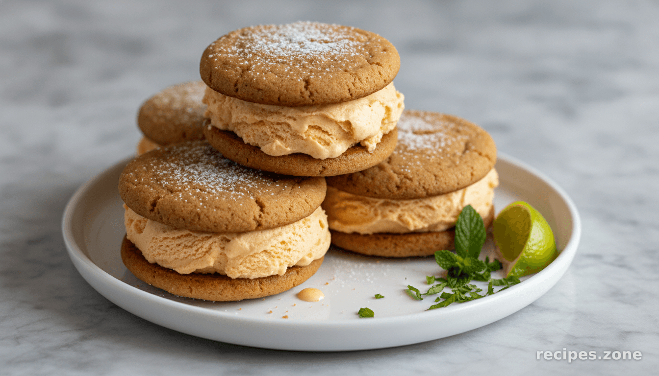 Ginger Snap and Pumpkin Ice Cream Sandwiches