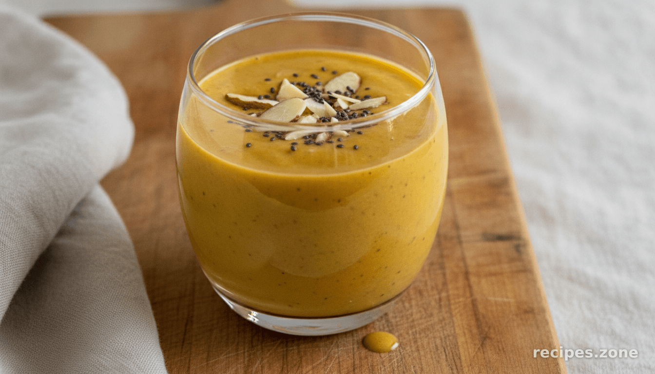 Persimmons Pumpkin Orange Smoothie With Chia Seeds