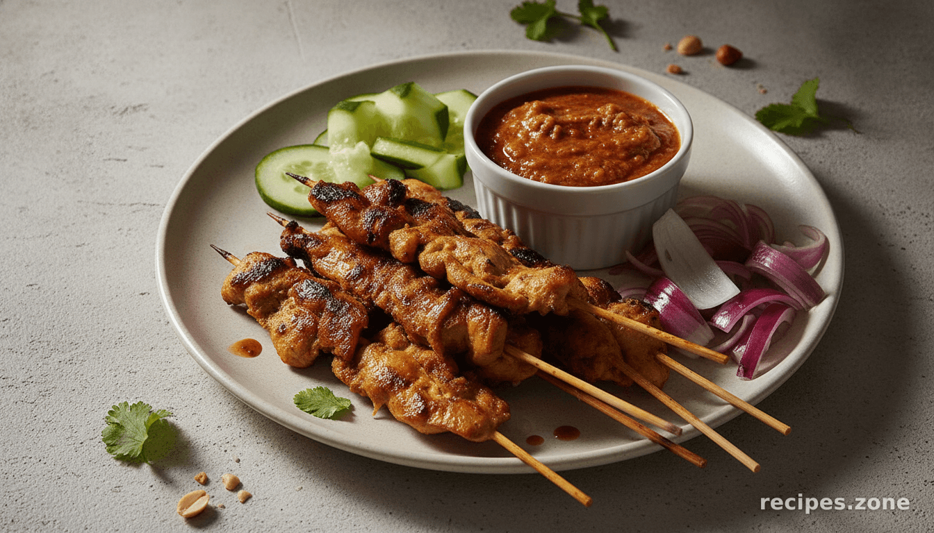 Malaysian Chicken Satay With Peanut Sauce