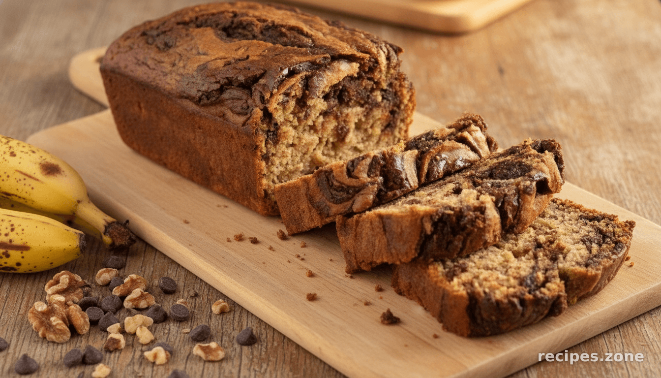 Banana Bread with Chocolate Swirl