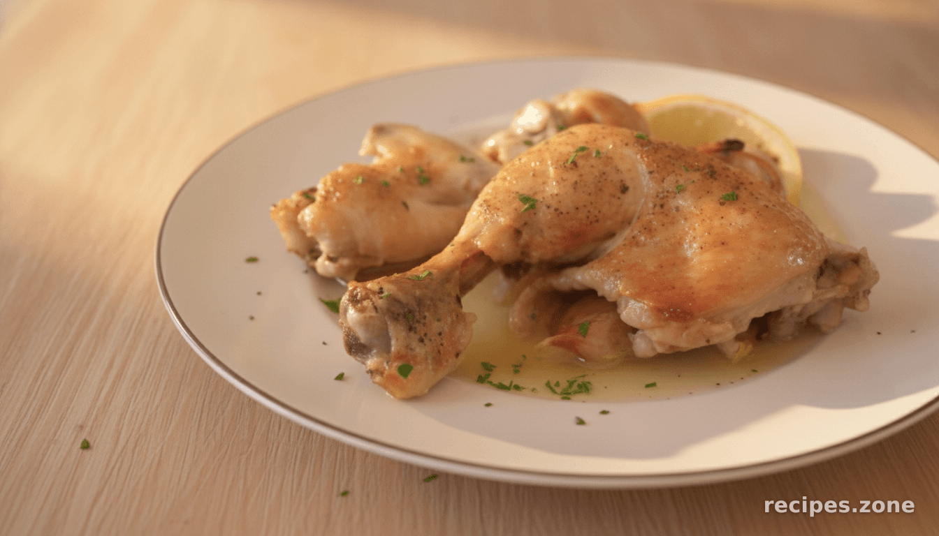 Lemon and Garlic Slow Roasted Chicken