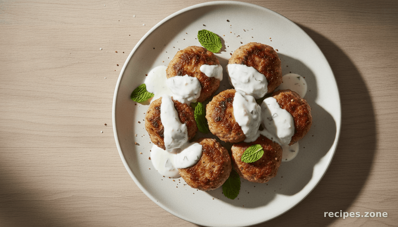 Spiced Lamb Meatballs With Lemon Mint Yogurt Sauce