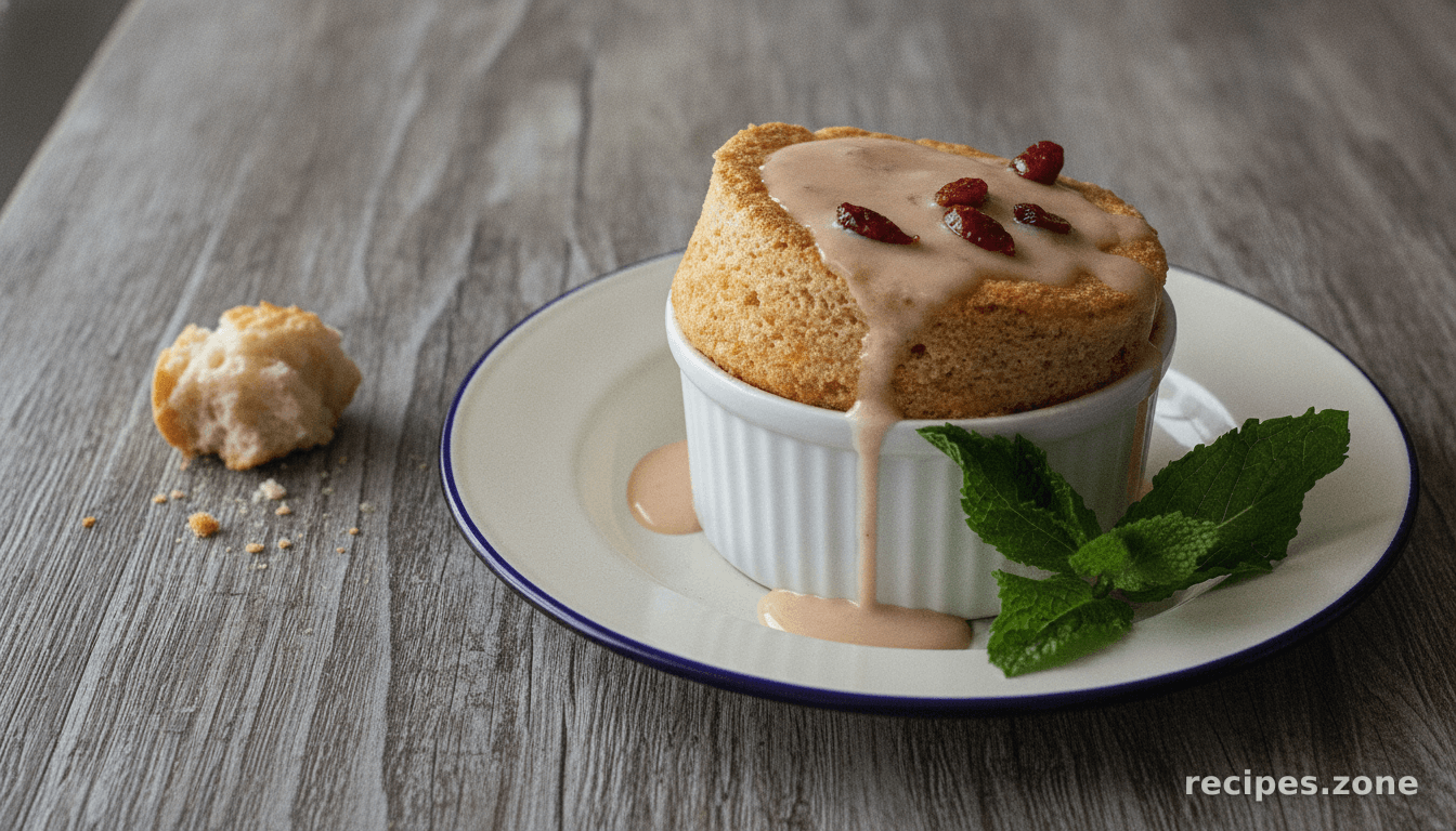 Caramel Ginger Soufflé With Wolfberry White Chocolate Sauce