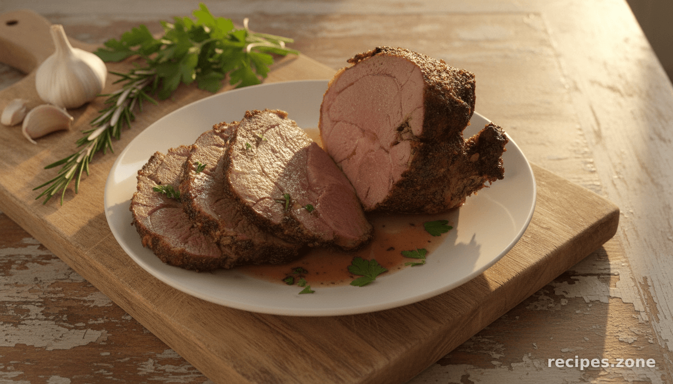 Easy Garlic Roast Leg Of Lamb With Rosemary and Parsley