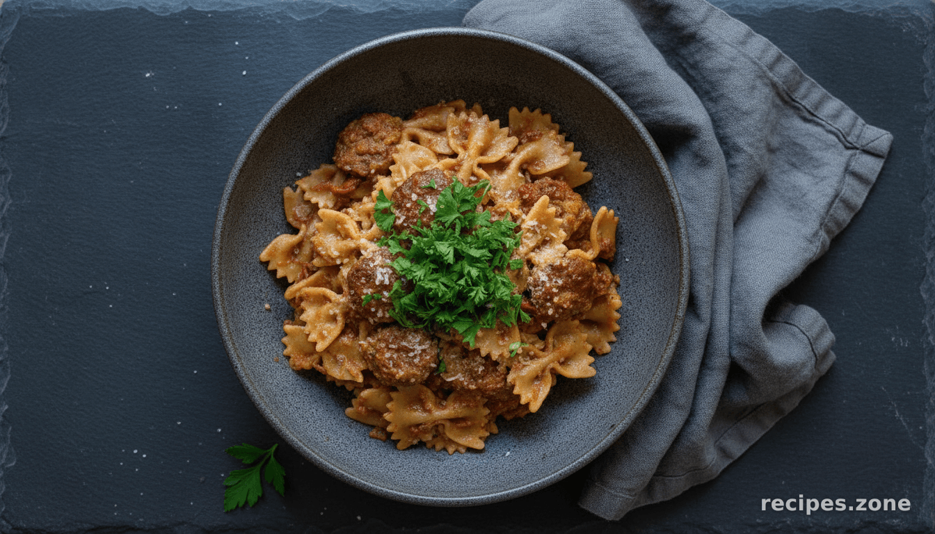 Farfalle With Sun-Dried Tomato Pesto, Sausage and Fennel