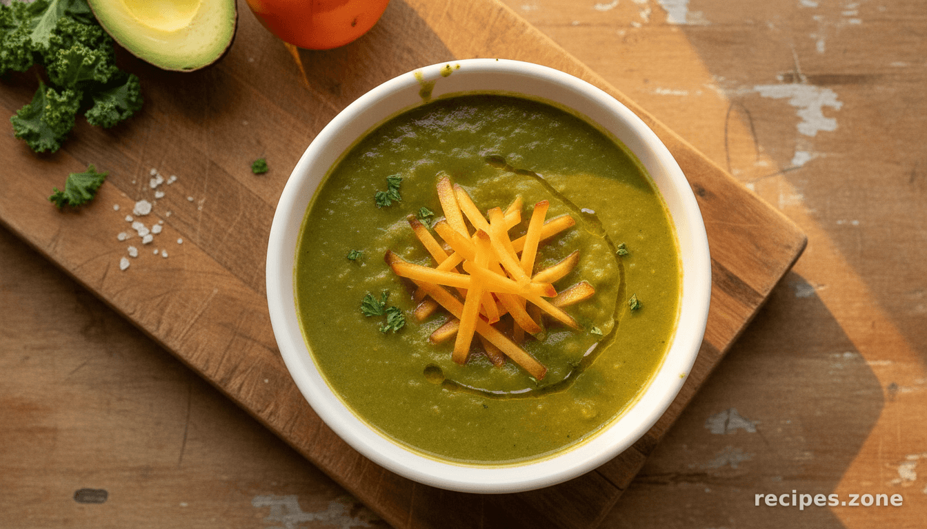 Persimmons kale avocado soup