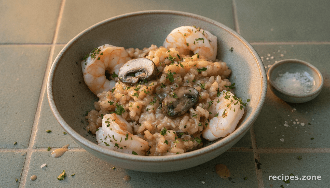 Mushroom and Parmesan Brown Rice Risotto