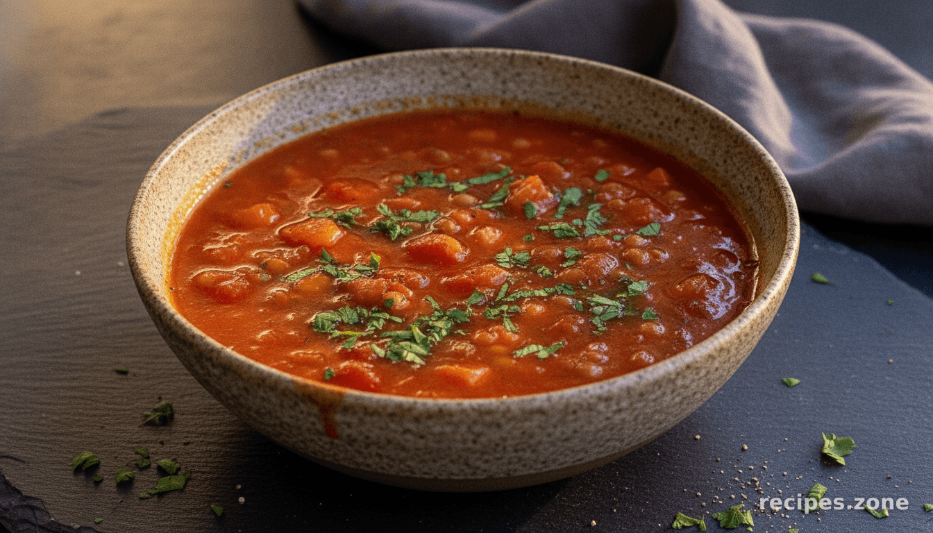 Tomato and lentil soup