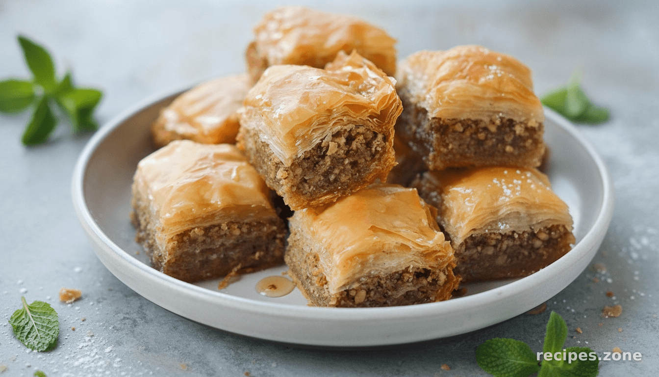 Baklava with spiced nuts, ricotta & chocolate
