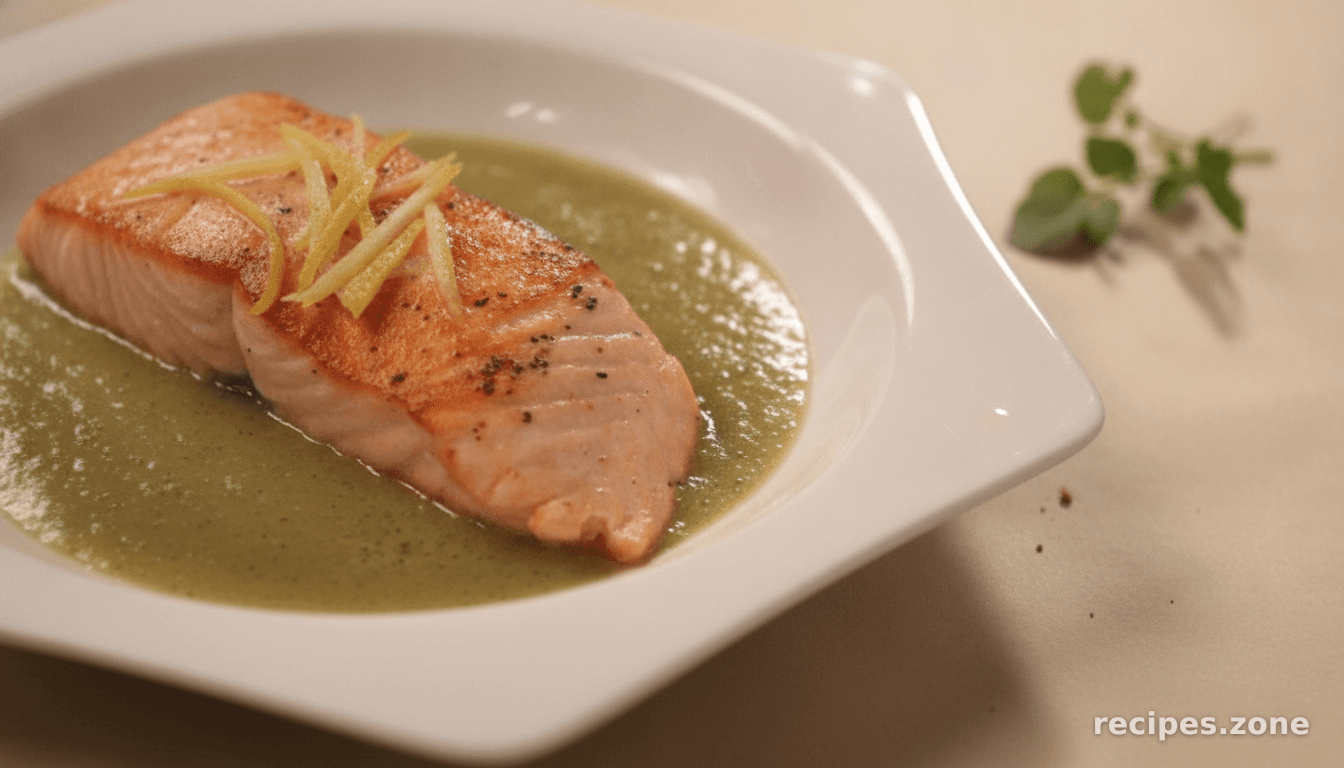 Sockeye Salmon on Kiwi & Lemon Puree