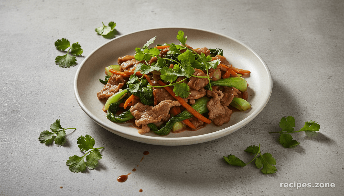 Coriander Pork With Baby Bok Choy