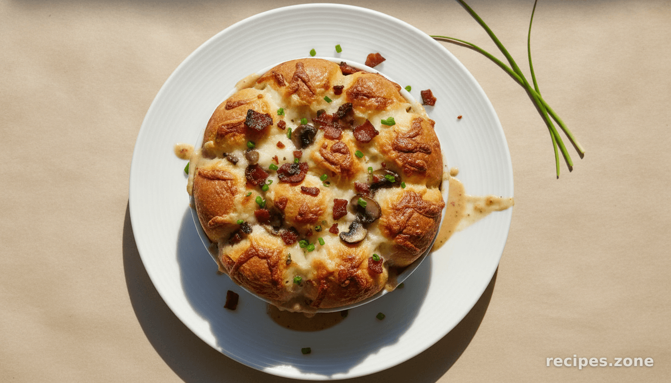 Mushroom (Bacon) Pull Apart Bread