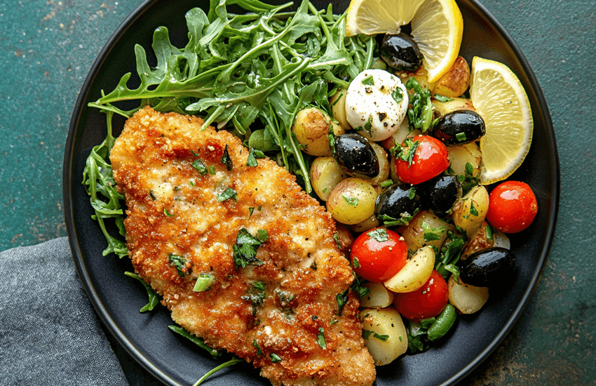 Gluten-Free Marinated Schnitzel with Italian Potato Salad