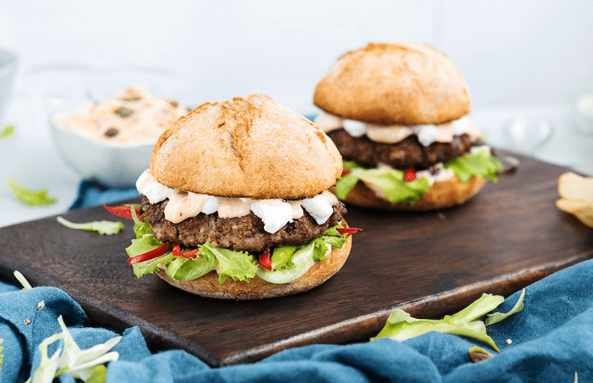 Gourmet Hamburger with Goat Cheese Recipe