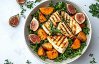 Grilled Halloumi with Sweet Potatoes and Figs