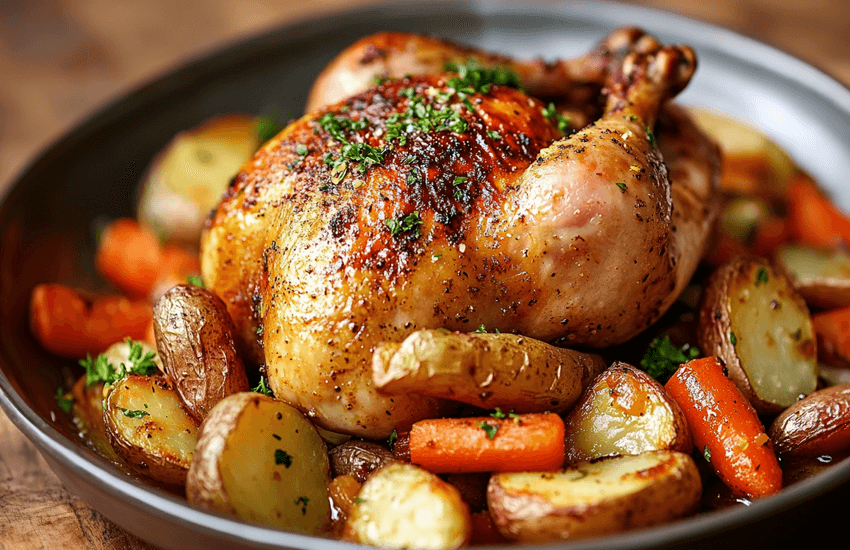 One-Pan Provençal Mini Chicken with Roasted Vegetables
