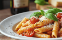 Penne with tomato sauce and Grana Padano cheese
