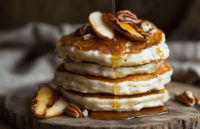 Yogurt Pancakes with Grilled Pears