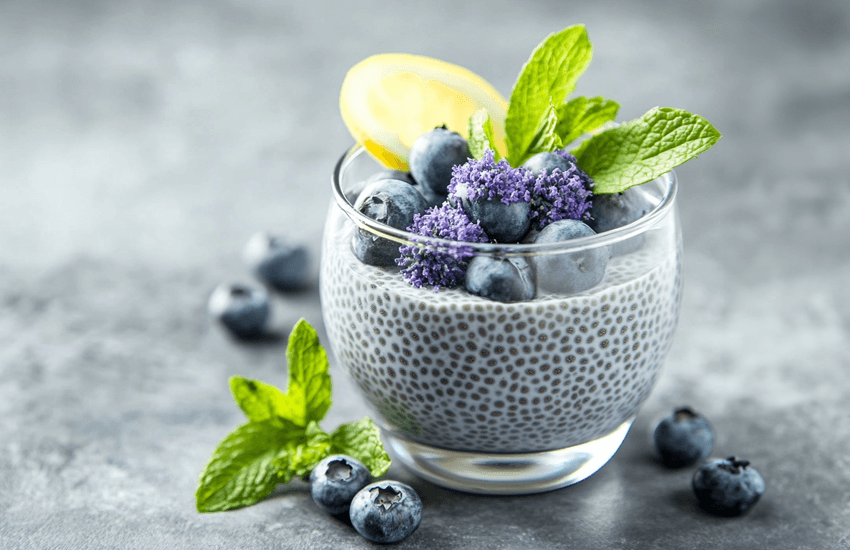 Chia Pudding with Blueberries