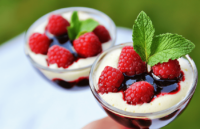 Raspberries with Balsamic Sauce and Prosecco Sabayon